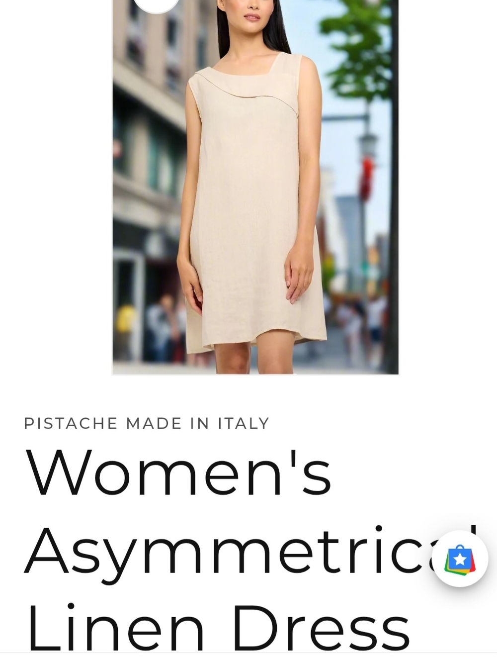 Pistache Asymmetric Linen Women's Dress